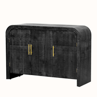 Comegno Wood Storage Sideboard with Gold Handles and Adjustable Divider