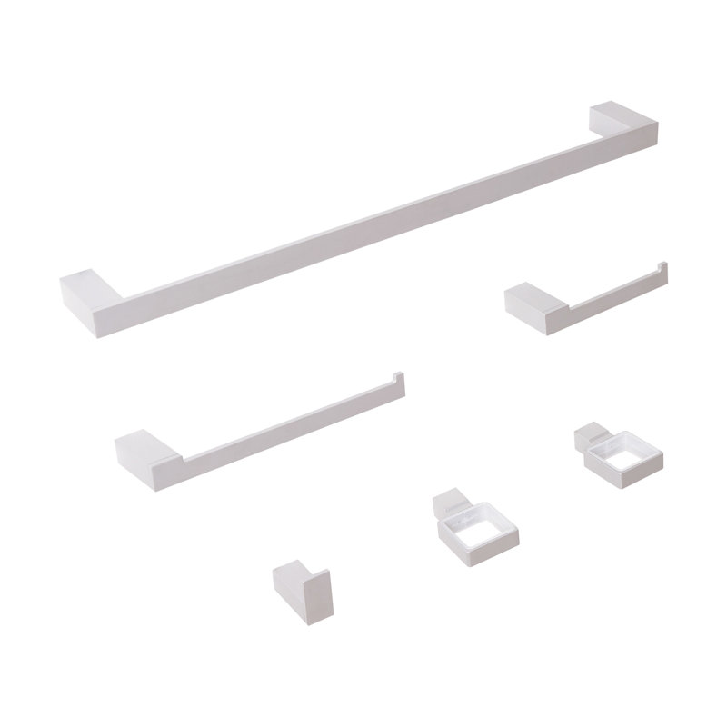 6-Piece Bathroom Hardware Set TUMACO with Towel Bars and Hooks, Silver