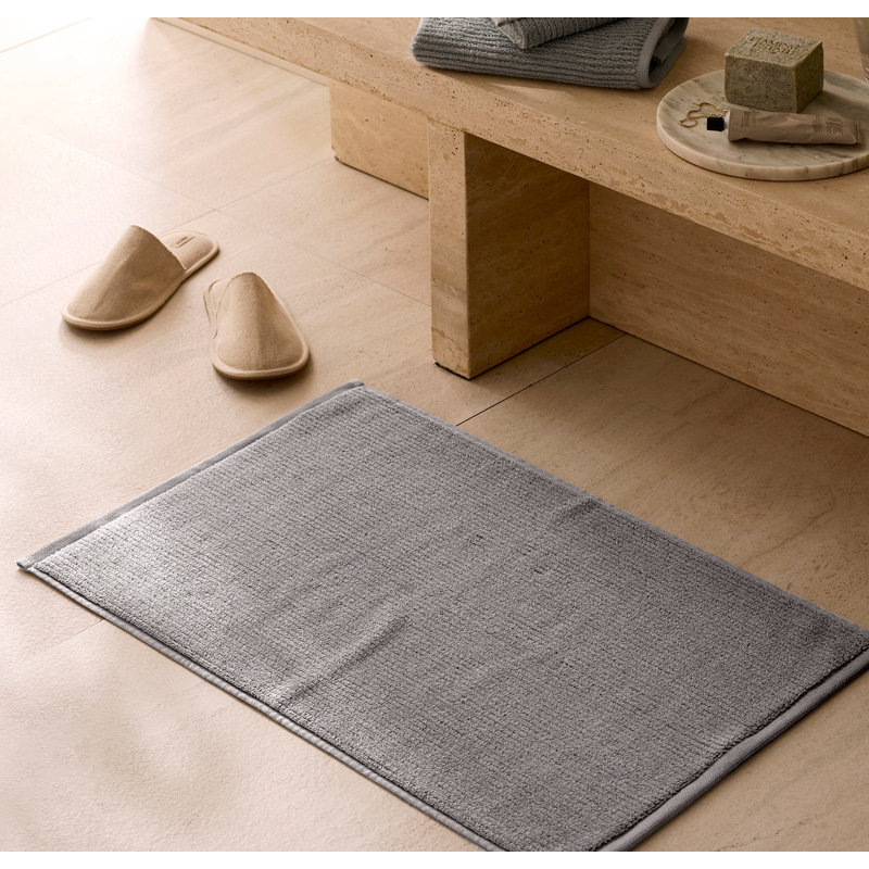 Turkish Ribbed Bath Mat, Stone