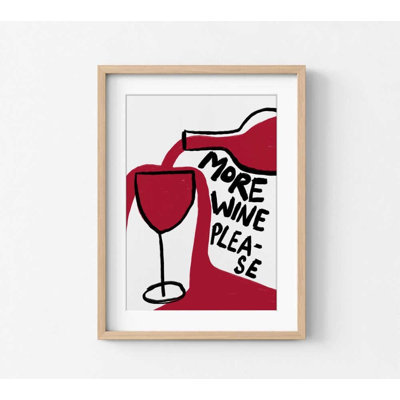 More Wine Please Wall Art - Bold Colourful Bar Theme