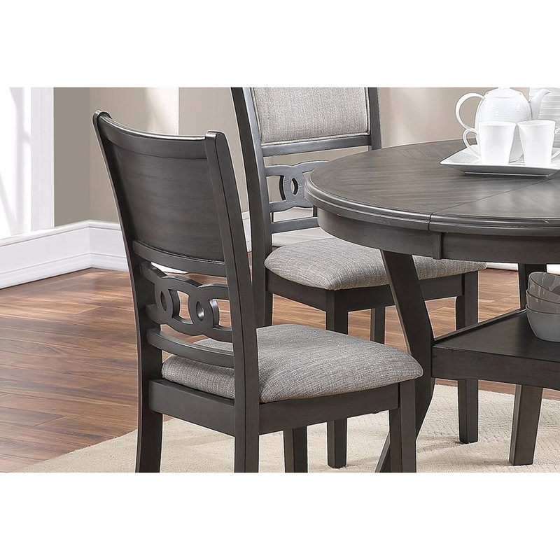Chaises de salle à manger à finition grise (2), sièges très rembourrés, modernes et en bois d'hévéa, de 2, gris, style contemporain