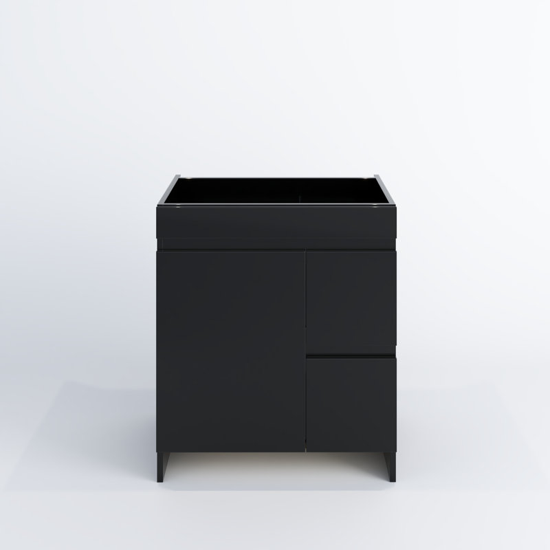 Cinnamon 30'' Single Bathroom Vanity Base Only, Glossy Black