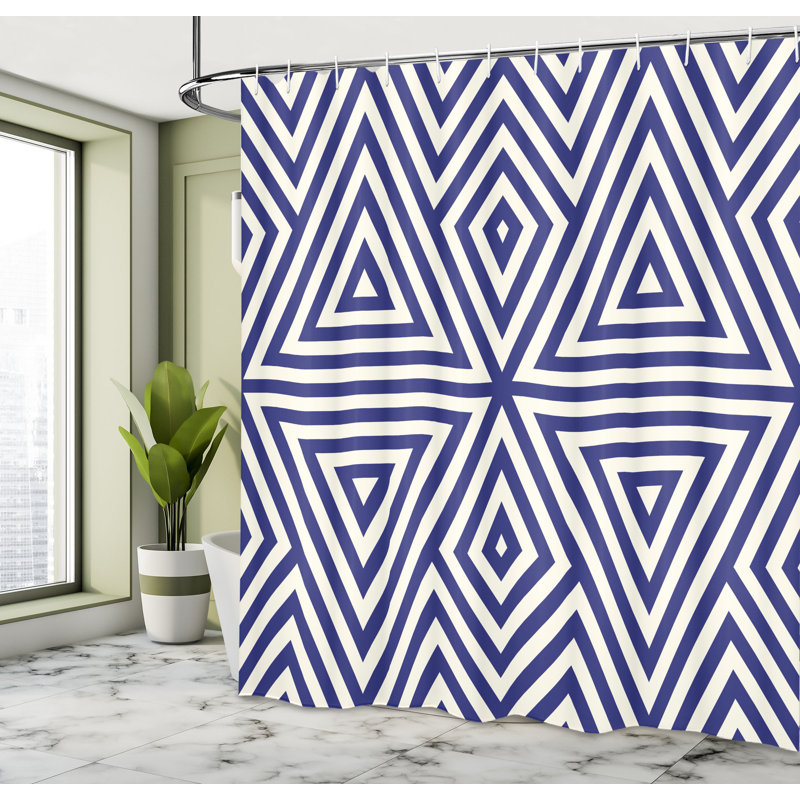 Abstract Shower Curtain with Hooks Included, 70" H x 69" W