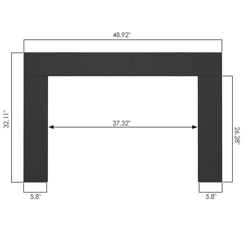 Abdulazim Trim Kit for Electric Fireplace Insert (Fireplace not Included), 32.1" H x 48.9" W x 0.7" D