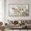 Très grand art mural imprimé sur toile - Élégant bouquet de fleurs blanches fantaisistes, décorations d'art pour le salon ou la chambre à coucher - «Assemblage requis du cadre (cadre non fini)»