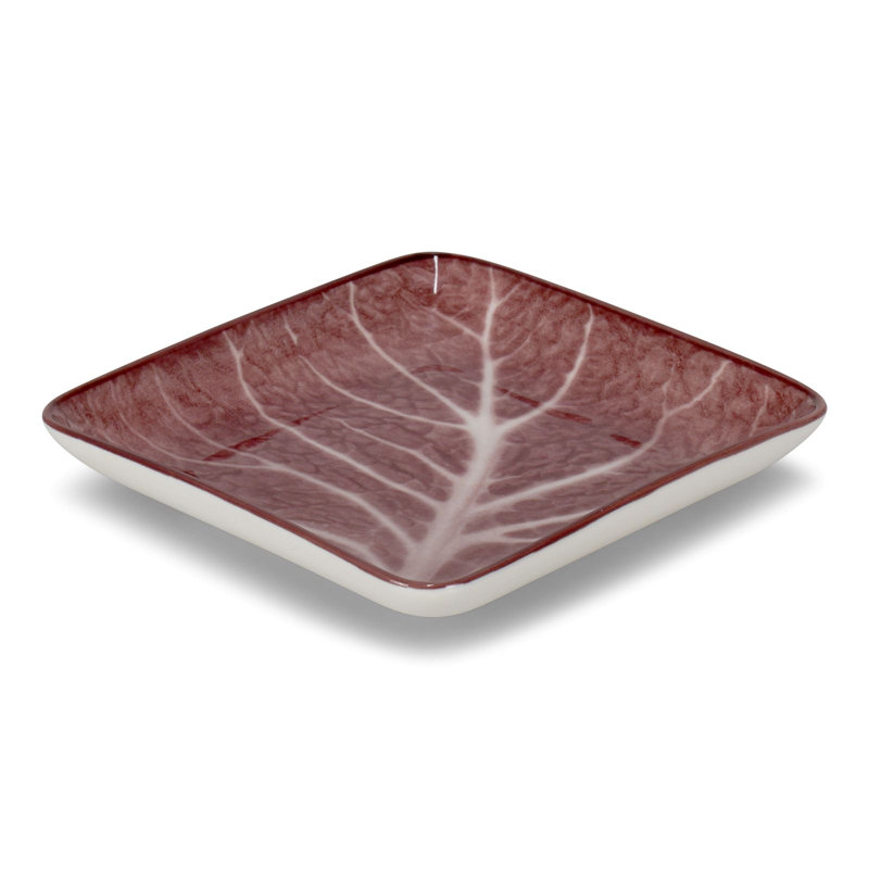 Plat de service en porcelaine Winston Porter Ramvir, Rouge