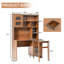 Bureau d'ordinateur avec bureau rotatif à 90 degrés, bureau de 43 po x 70 po avec tiroir de rangement et armoires, bureau de jeu avec tablettes, bureau d'écriture pour bureau, bureau de travail pour la maison