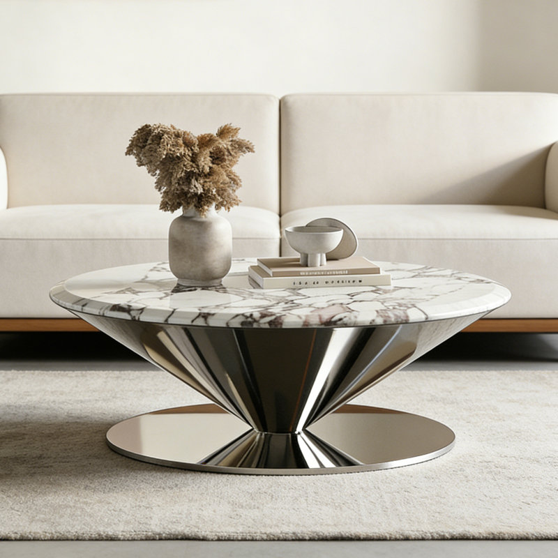 Table basse Modern, Blanc / Gris, H 15,75 po x L 35,43 po x l 35,43 po