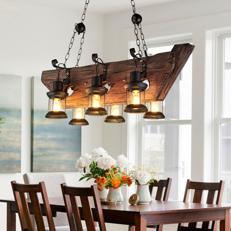 Lustre en bois 6 lumières Postville