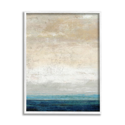 " Distressed Ocean Landscape Abstract " by Suzanne Nicoll Painting Print