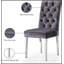 Ensemble de 2 chaises de salle à manger rembourrées Modern Velvet, pieds chromés, dossier capitonné pour un confort élégant-1863582050-1863582048