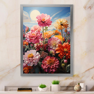 Zinnia Flower Zenith I, reproduction d'art sur toile