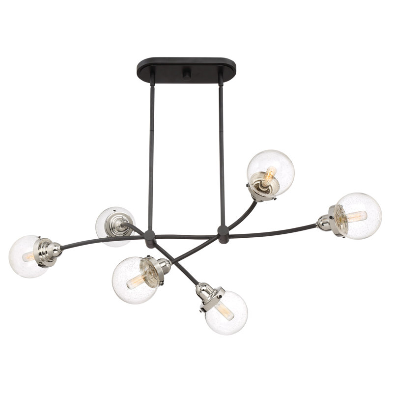 Lustre linéaire moderne 6 lumières Spoutnik, Argent