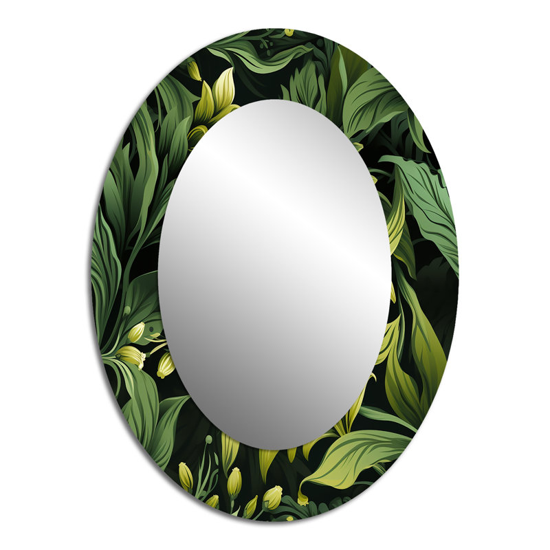 Theressa - Miroir mural ovale vert, H 40 po x l 30 po