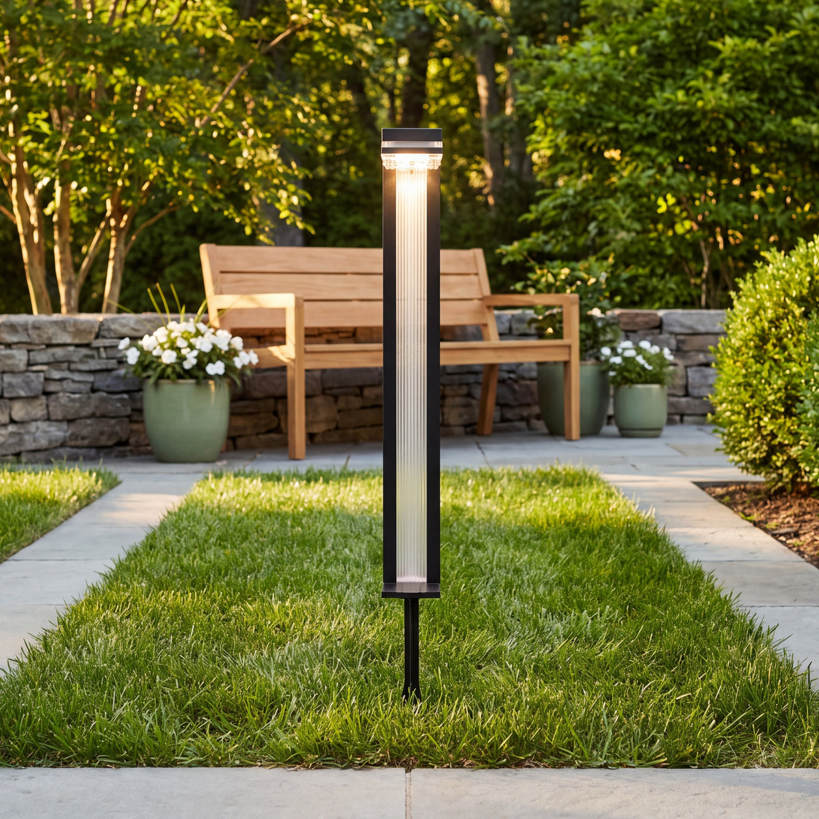 Sentry 2-Piece Solar LED Pathway Light, Bright White