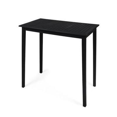 Dark Gray Minimalist Outdoor Table, Made Of Wood, 40.00 Inches Tall, Assembly Needed Finish, 41" Tall