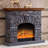 Drak Gray Solid Wood Electric Fireplace