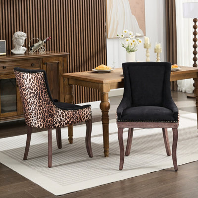 2 chaises de salle à manger Leopard
