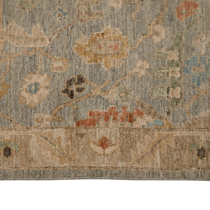Blue Antique Revival Wool Rug, Rectangle 9'10" x 14'1"
