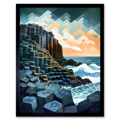 Maillet Giants Causeway Northern Ireland Basalt Formations And Polygonal Clouds - Single Picture Frame Print