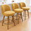 Tabouret de comptoir pivotant 26 po 3PCS avec structure en bois massif et dossier moyen-1043452203-1047842985