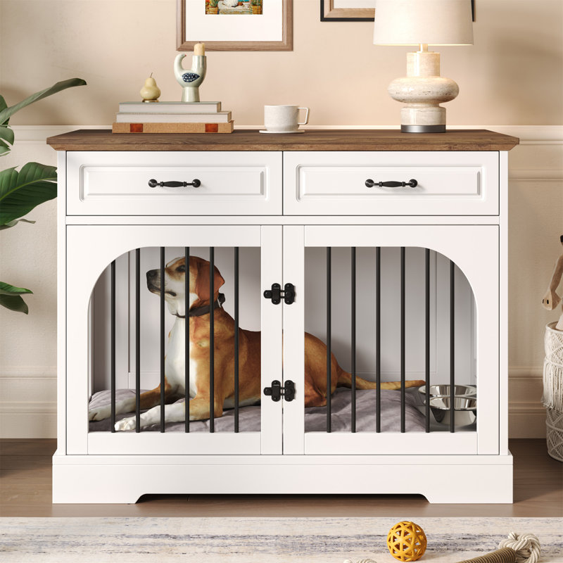 43.3" Farmhouse Dog Crate Furniture