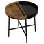 Table d'appoint Dalma avec demi-plateau en bois et demi-métal, ronde 22 po