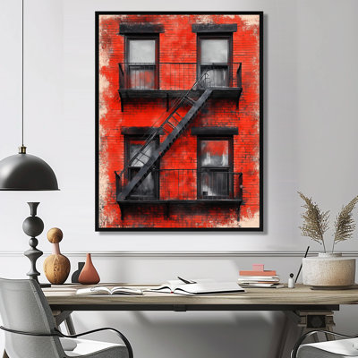 Brick Wall Canvas, Fire Escape Wall Art, Petrova