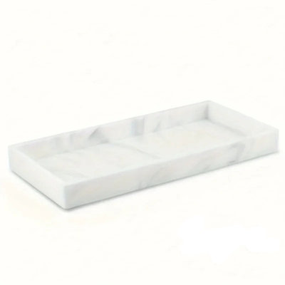 Vanity Tray - Non-Slip White Marble