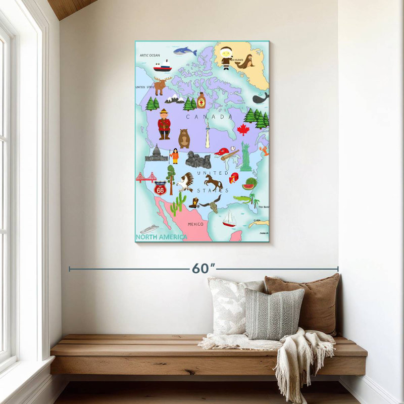 Aliaz Continents North America, 45" H x 30" W