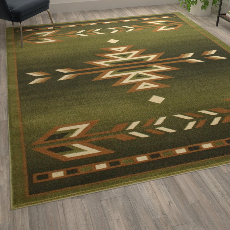 Tapis d'intérieur à motif polyvalent de style sud-ouest Akyah, Rectangle 4 pi x 5 pi