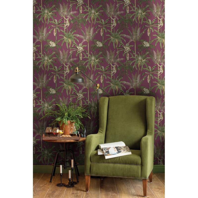 Rouleau de papier peint botanique L 33 pi x l 21 po, Mauve