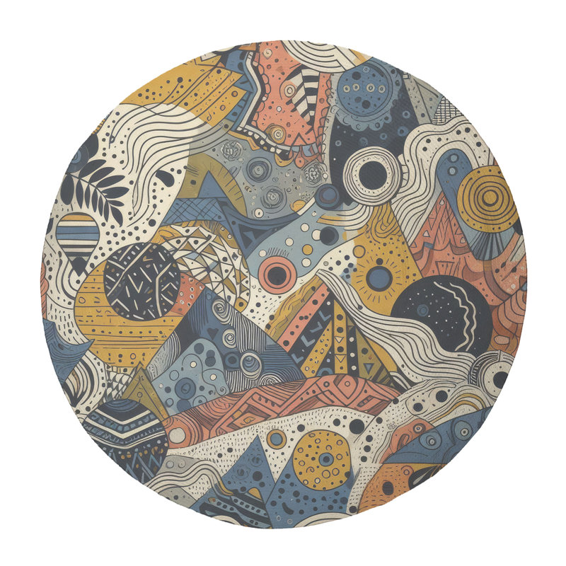 Tapis tressé Vivid Whirl, Rond 5 pi