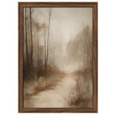 Framed Wall Art Vintage Antique Classic for Bedroom - 26"x36" Brown
