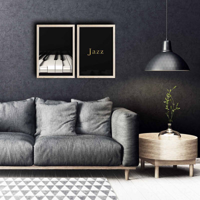 Élégantes peintures décoratives en panneau de fibres à densité moyenne (2 pièces), cadre 100% bois, 30,7 x 20,9 pouces chacune | 100% panneau de fibres à densité moyenne avec une épaisseur de 0,12 pouce | Parfait pour la décoration de salon et d