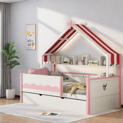 Lits avec rangement, lit de jour en bois aggloméré simple pour la maison des enfants modernes