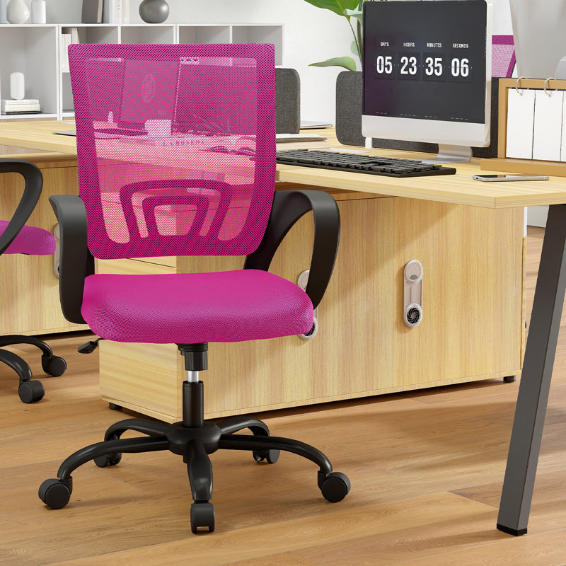 Chaise de bureau en filet, Rose