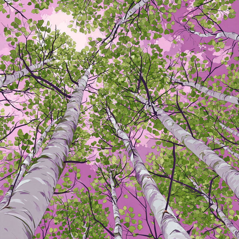 Art mural sur toile Birch Glow, H 20 po x l 20 po