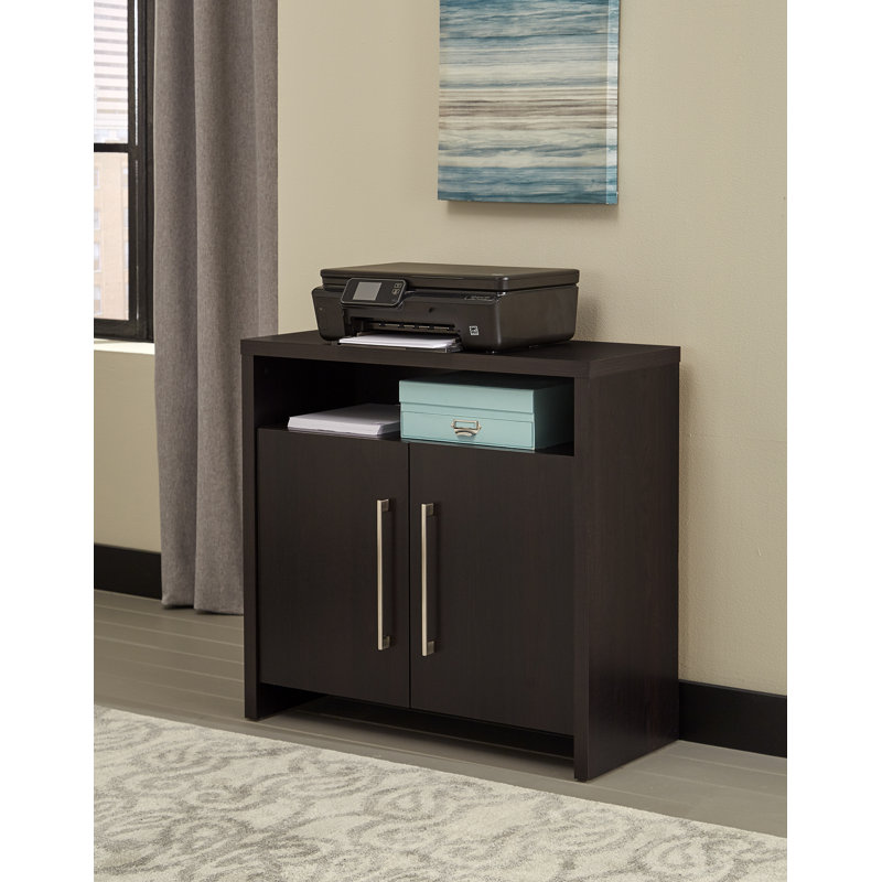 Hex Modular 2-Door Accent Storage Cabinet, Black Walnut