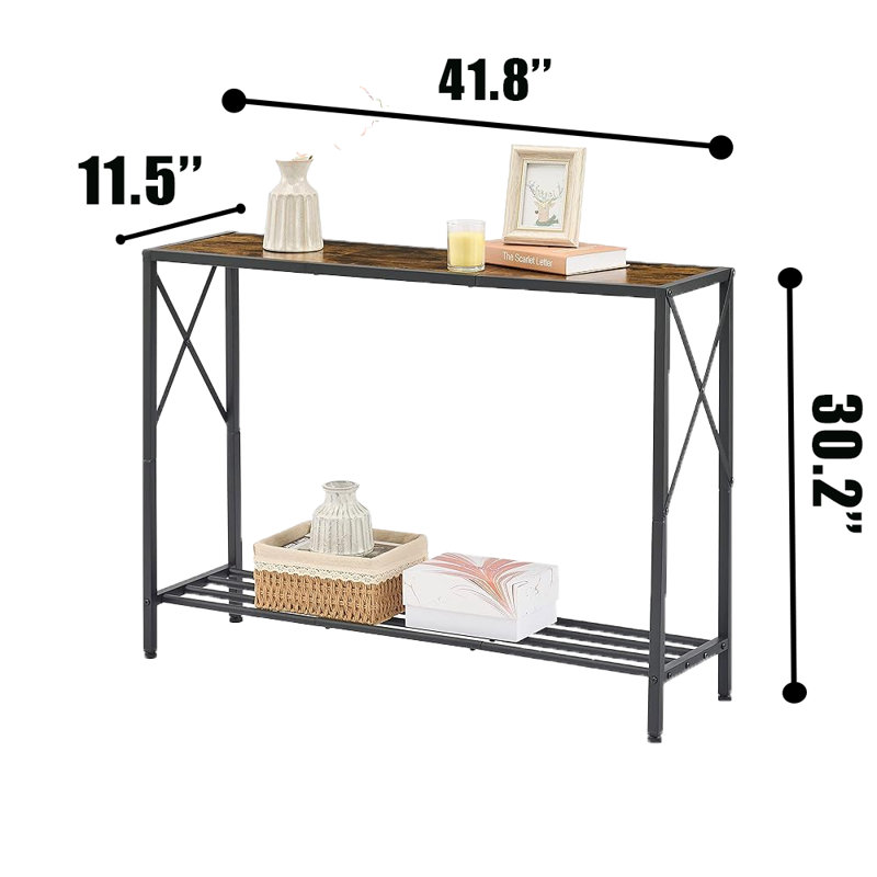 Industrial Entrance Table, Brown, Black