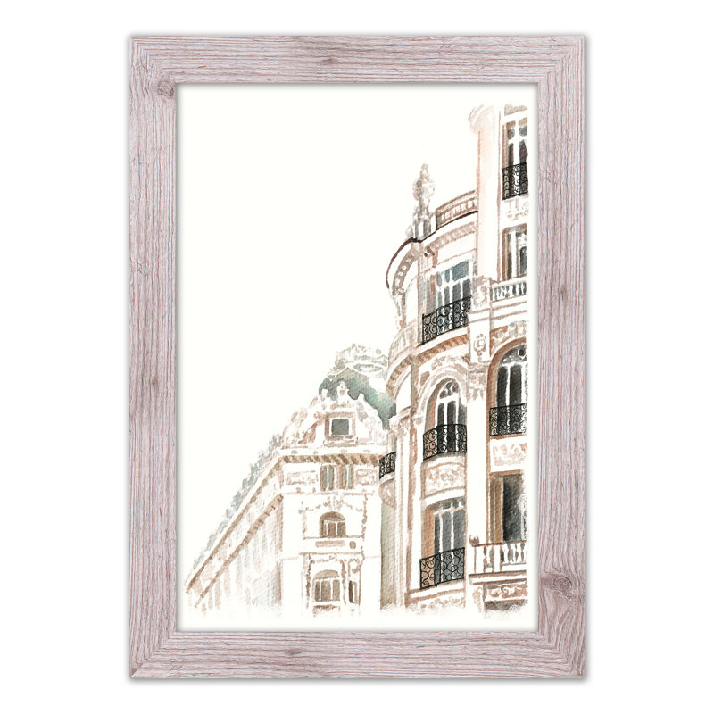 Bâtiments - Peinture sur toile encadrée, Blanc
