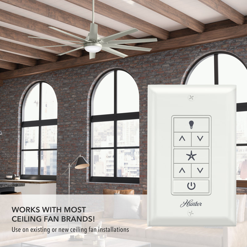 White Satin 3-Toggle Fan Wall Control with PVC Plate