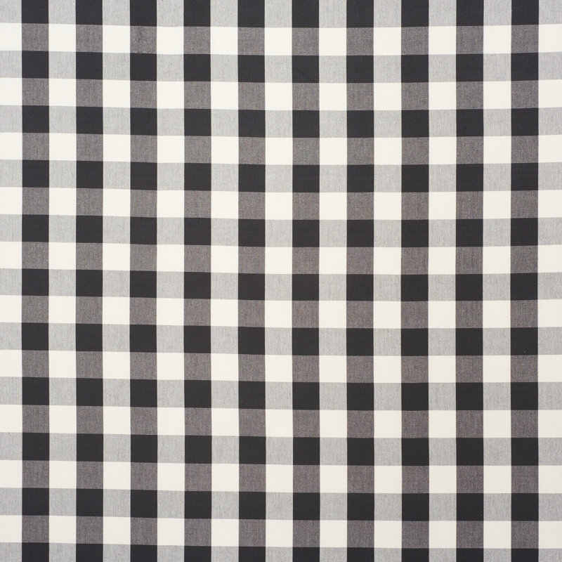 Camden Cotton Check Fabric, Black