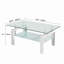 Table basse rectangulaire moderne en verre trempé noir, 100 cm (L) x 55 cm (P) x 45 cm (H), avec tablette de rangement inférieure.-1503090592-1503090598-1503090599