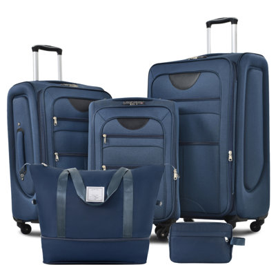 Softside Luggage Expandable 3 Piece Set Suitcase With Duffel Bag Upright Spinner Softshell Lightweight Luggage Travel Set