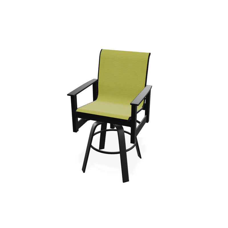 Fauteuil pivotant à hauteur de barre Leeward MGP, Lime 38D Sunbrella®, Noir texturé