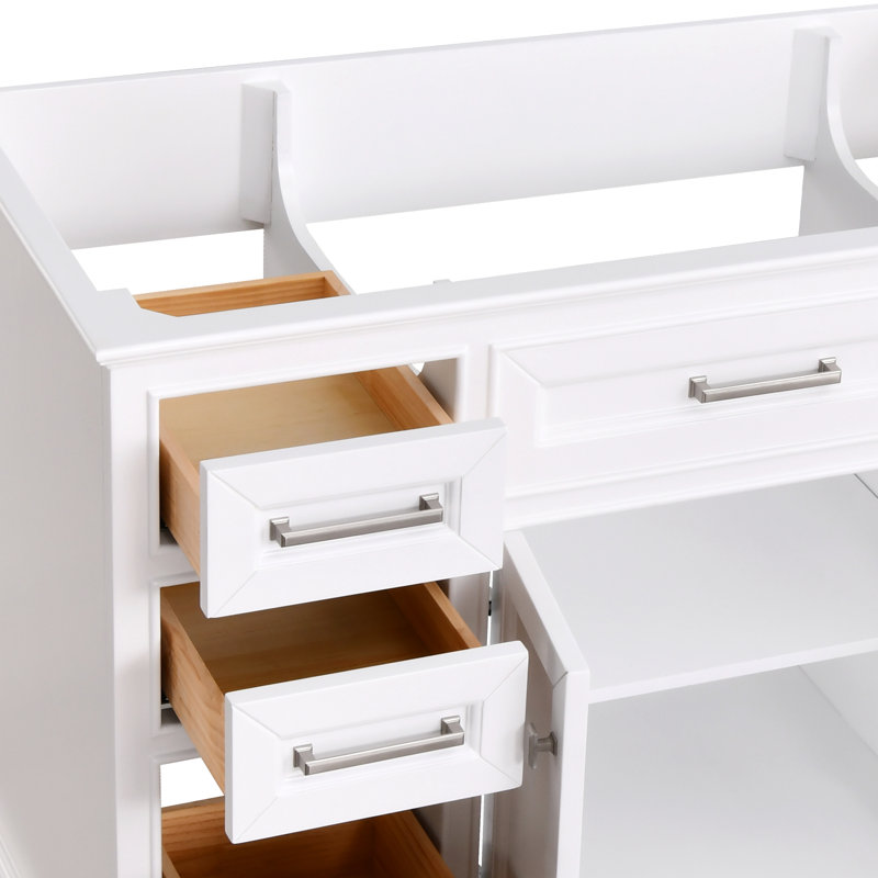 Angela 84” Double Bathroom Vanity With White Engineered Marble Stone Rectangular Sink