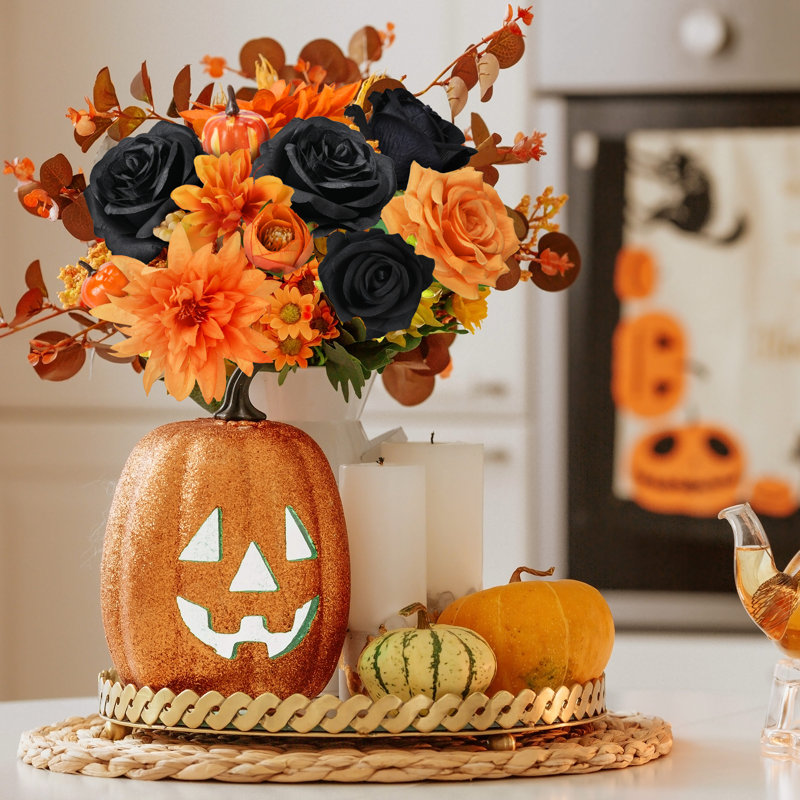 Boîte à fleurs artificielle pour automne