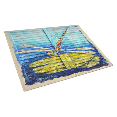 Blue Eyed Dragonfly Glass Cutting Board