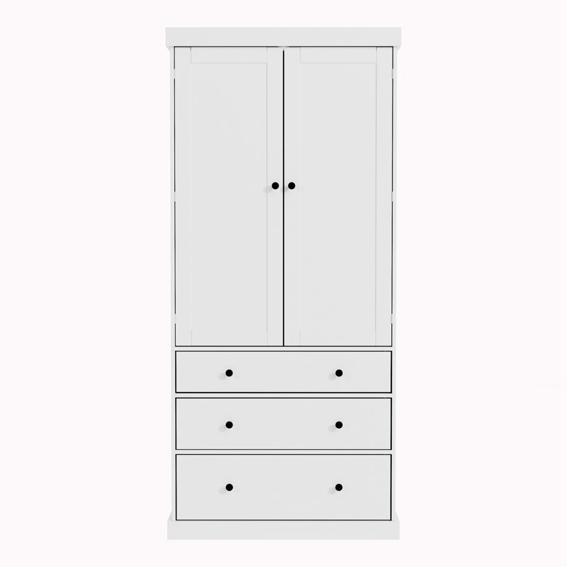 Armoire de rangement avec 3 tablettes réglables, Blanc